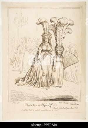 Caratteri in vita alta. Artista: James Gillray (British, Chelsea 1756-1815 Londra). Dimensioni: Piastra: 13 7/8 x 9 13/16 in. (35,2 x 25 cm) foglio: 15 1/16 x 10 15/16 in. (38,2 x 27,8 cm). Editore: Hannah Humphrey (Londra). Data: 20 giugno 1795. Museo: Metropolitan Museum of Art di New York, Stati Uniti d'America. Foto Stock