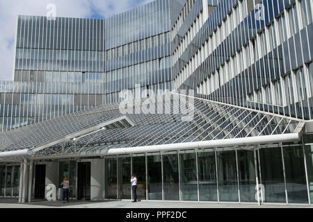 Vista della ricerca e innovazione centro (FIZ) del gruppo BMW, Germania Foto Stock