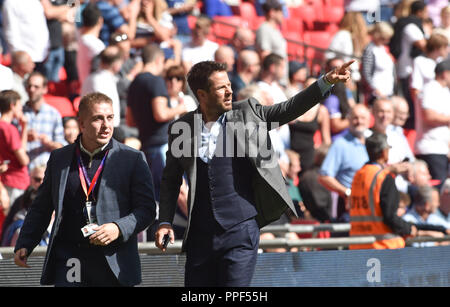 Pundit ed ex giocatore Jamie Redknapp durante la partita della Premier League tra Tottenham Hotspur e Liverpool al Wembley Stadium , Londra , 15 settembre 2018 - solo per uso editoriale. Nessuna merchandising. Per le immagini di calcio si applicano restrizioni fa e Premier League inc. Nessun utilizzo di Internet/mobile senza licenza FAPL - per i dettagli contattare Football Dataco Foto Stock
