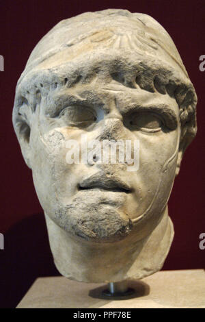 Filippo V (238-179 a.C.). Re di Macedon da 221 a 179 A.C. Busto. Marmo Lunense. Copia romana dell'epoca di Adriano (117-138) da un originale di 200 BC Palazzo Massimo. Museo Nazionale Romano. Roma. L'Italia. Foto Stock