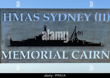 HMAS Sydney II Memorial Cairn, punto Quobba, Gascoyne, Western Australia | Utilizzo di tutto il mondo Foto Stock