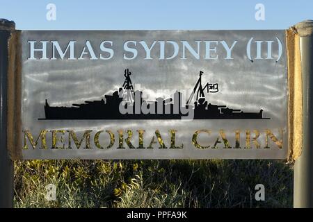 HMAS Sydney II Memorial Cairn, punto Quobba, Gascoyne, Western Australia | Utilizzo di tutto il mondo Foto Stock