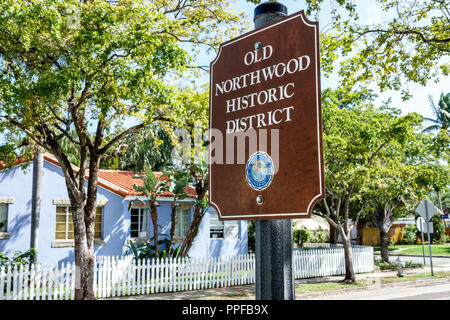 West Palm Beach Florida, Old Northwood Historic District, case residenze, segno, FL180212117 Foto Stock