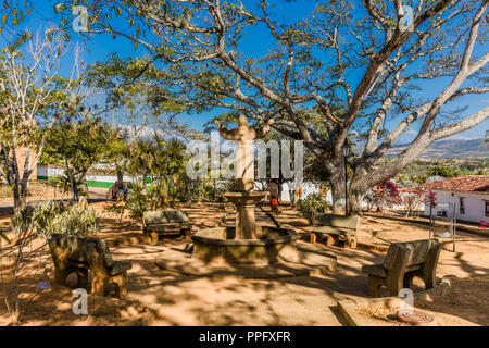 Colorate strade di Barichara Santander in Colombia Sud America Foto Stock