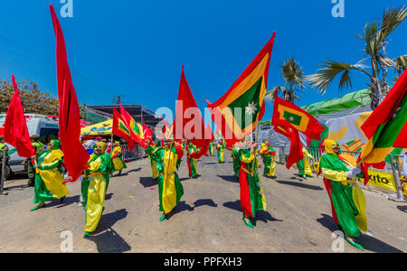 Barranquilla Colombia - Febbraio 25, 2017 : le persone che partecipano alla sfilata della festa di carnevale di Barranquilla Atlantico Colombia Foto Stock