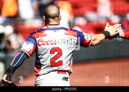 Juan Carlos Perez. . Acciones, duranti el partido de beisbol entre Criollos de Caguas de Puerto Rico contra las Águilas Cibaeñas de Republica Dominica Foto Stock