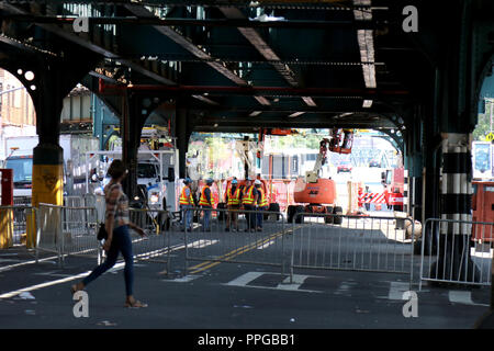 Interruzione in corso a causa del transito di manutenzione del sistema, New York STATI UNITI D'AMERICA. Foto Stock