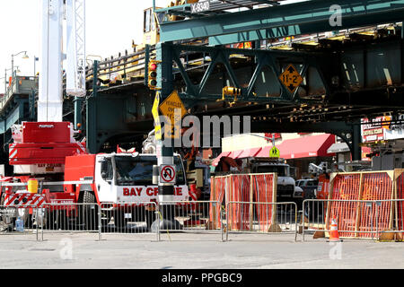 Interruzione in corso a causa del transito di manutenzione del sistema, New York STATI UNITI D'AMERICA. Foto Stock