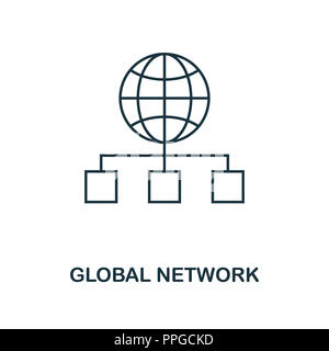 Rete globale di icona di contorno. Design di alta qualità e dallo sviluppo web collezione. UX e UI. Pixel globale perfetta icona di rete. Per il web design, applicazioni softw Foto Stock