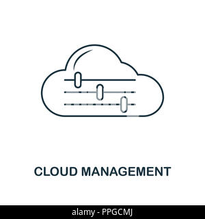Gestione del cloud icona di contorno. Design di alta qualità e dallo sviluppo web collezione. UX e UI. Pixel perfetta gestione del cloud e la relativa icona. Per il web design, applicazioni, s Foto Stock