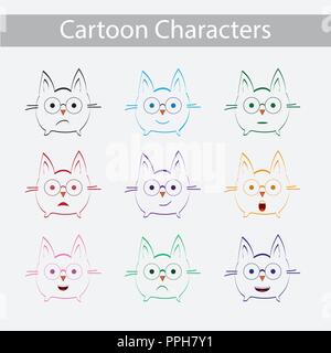 Caratteri Emoji Illustrazione Vettoriale