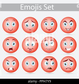 Caratteri Emoji Illustrazione Vettoriale