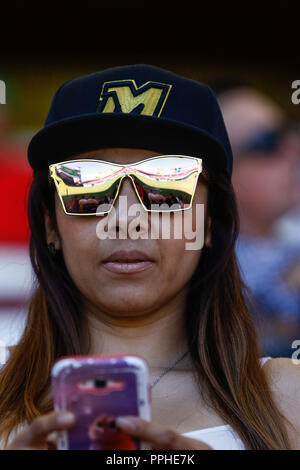 Aficionados, duranti partido de beisbol de la Serie del Caribe de beisbol en el Nuevo Estadio de los Tomateros en Minatitlan, Messico, Domingo 5 Feb 2017 Foto Stock