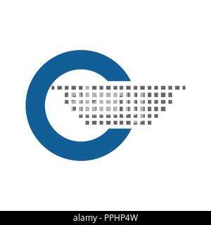 Rotondo blu del logo a forma di cerchio icona Vettore Illustrazione Vettoriale