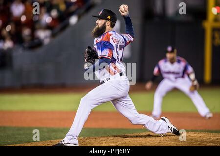 Bryan Evans brocca abridor por Dominicana. . Partido de beisbol de la Serie del Caribe con el encuentro entre los Alazanes de Gamma de Cuba contra Foto Stock