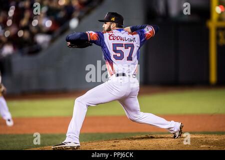 Bryan Evans brocca abridor por Dominicana. . Partido de beisbol de la Serie del Caribe con el encuentro entre los Alazanes de Gamma de Cuba contra Foto Stock