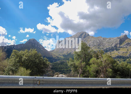 In Mountanroad Tramuntana su Mallorca Foto Stock