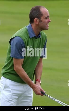 Sky One Allstar Cup presso il Celtic Manor Resort, Newport, oggi ( Sabato 27/8/05 ). L'attore James Nesbitt.. Foto Stock