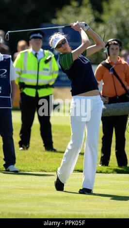 Sky One Allstar Cup presso il Celtic Manor Resort, Newport, oggi ( Sabato 27/8/05 ). Model Jodie Kidd. Foto Stock