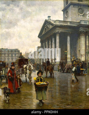 St Martin-in-the-Fields. Data/Periodo: 1888. La pittura. Olio su tela. Altezza: 1,435 cm (15,6 yd); larghezza: 1,181 cm (12,9 yd). Author: William LOGSDAIL. LOGSDAIL, William. Foto Stock