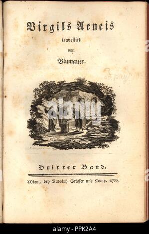 Blumauer, Virgils Aeneis travestiert, vol. 3 (Vienna 1788), pagina del titolo. Foto Stock