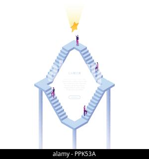 Carriera - moderno vettore isometrica di banner per il web Illustrazione Vettoriale