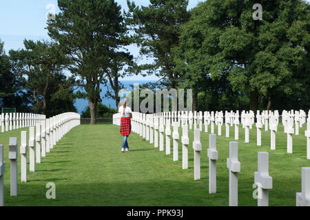 American cimitero di guerra, Colleville-sur-Mer; Normandia Francia Foto Stock