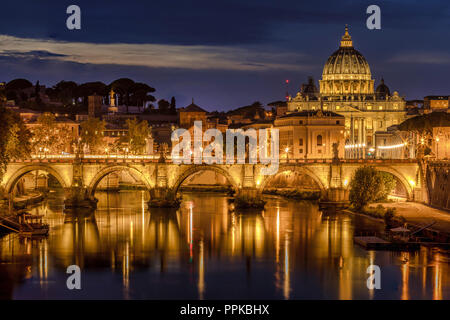 Basilica di San Pietro e Ponte Angelo Foto Stock