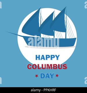 Felice giorno di Colombo Design modello. illustrazione vettoriale per biglietti di auguri Illustrazione Vettoriale