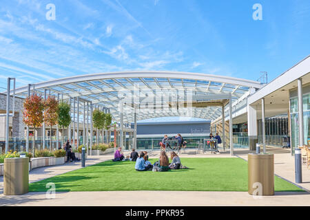 Terrazza sul tetto, Westgate shopping center, Oxford, Inghilterra. Foto Stock