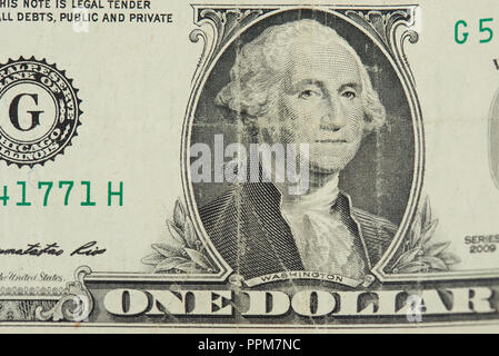 Un vecchio dollaro banknotw con Washington presidente Foto Stock