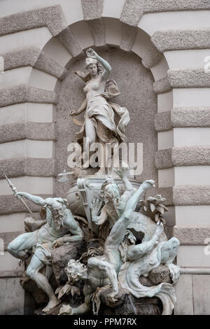 Potenza del mare fontana di Vienna Palazzo Imperiale Hofburg in Austrial Foto Stock