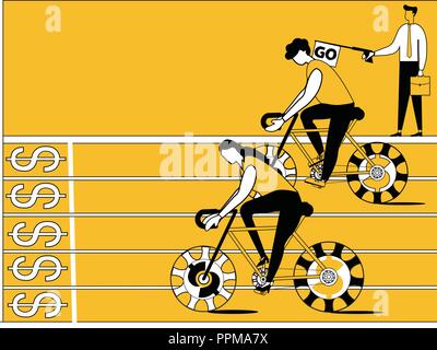 La gente di affari facendo ciclismo Illustrazione Vettoriale