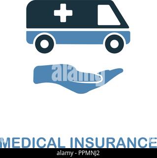Assicurazione medica icona in due color design. Lo stile di linea icona dalla raccolta assicurativa. UX e UI. Pixel premium perfetto assicurazione medica e la relativa icona. Per noi Illustrazione Vettoriale