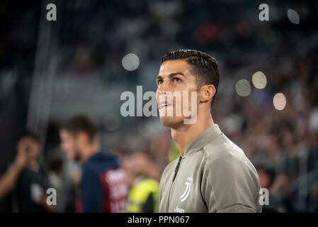 Torino, Italia. Il 26 settembre 2018. Della Juventus durante la Serie A nella partita tra Juventus e Bologna a Juventus Stadium, Torino, Italia il 26 settembre 2018. Foto di Alberto Gandolfo. Solo uso editoriale, è richiesta una licenza per uso commerciale. Nessun uso in scommesse, giochi o un singolo giocatore/club/league pubblicazioni. Credit: UK Sports Pics Ltd/Alamy Live News Foto Stock