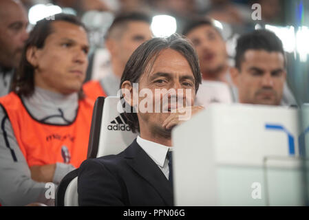 Torino, Italia. Il 26 settembre 2018. Della Juventus durante la Serie A nella partita tra Juventus e Bologna a Juventus Stadium, Torino, Italia il 26 settembre 2018. Foto di Alberto Gandolfo. Solo uso editoriale, è richiesta una licenza per uso commerciale. Nessun uso in scommesse, giochi o un singolo giocatore/club/league pubblicazioni. Credit: UK Sports Pics Ltd/Alamy Live News Foto Stock