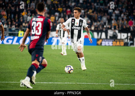 Torino, Italia. 26 Settembre, 2018. Paulo Dybala durante la serie di una partita tra Juventus e Bologna al Allianz Stadium, la Juventus ha vinto 2-0 a Torino il 26 settembre 2018. Credito: Alberto Gandolfo/Alamy Live News Foto Stock