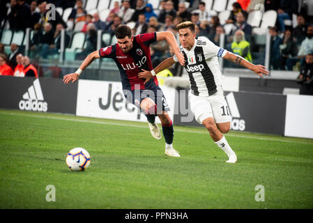 Torino, Italia. 26 Settembre, 2018. Paulo Dybala durante la serie di una partita tra Juventus e Bologna al Allianz Stadium, la Juventus ha vinto 2-0 a Torino il 26 settembre 2018. Credito: Alberto Gandolfo/Alamy Live News Foto Stock