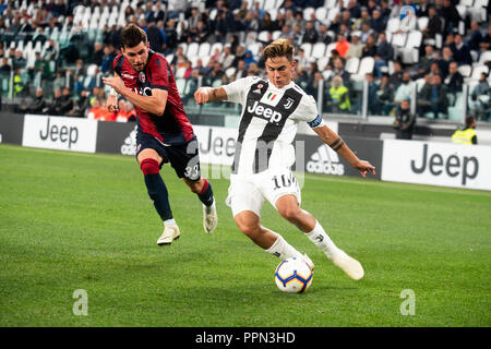 Torino, Italia. 26 Settembre, 2018. Paulo Dybala durante la serie di una partita tra Juventus e Bologna al Allianz Stadium, la Juventus ha vinto 2-0 a Torino il 26 settembre 2018. Credito: Alberto Gandolfo/Alamy Live News Foto Stock