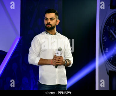 Mumbai, India. 26 Settembre, 2018. Indian cricketer 'Virat Kohli' Ambasciatore del marchio Tissot India avviano l'TISSOT CHRONO XL CLASSIC VIRAT KOHLI 2018 Edizione speciale guarda al hotel Taj Lands End, Bandra di Mumbai. Azhar Khan/Alamy Live News Credito: Azhar Khan/Alamy Live News Foto Stock