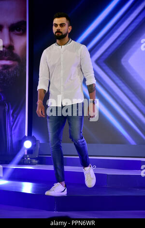 Mumbai, India. 26 Settembre, 2018. Indian cricketer 'Virat Kohli' Ambasciatore del marchio Tissot India avviano l'TISSOT CHRONO XL CLASSIC VIRAT KOHLI 2018 Edizione speciale guarda al hotel Taj Lands End, Bandra di Mumbai. Azhar Khan/Alamy Live News Credito: Azhar Khan/Alamy Live News Foto Stock