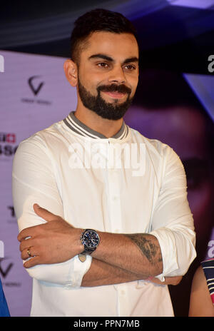 Settembre 26, 2018 - Mumbai, India - cricketer 'Virat Kohli' Ambasciatore del marchio Tissot India avviano l'TISSOT CHRONO XL CLASSIC VIRAT KOHLI 2018 Edizione speciale guarda al hotel Taj Lands End, Bandra di Mumbai. (Credito Immagine: © Azhar Khan/SOPA immagini via ZUMA filo) Foto Stock