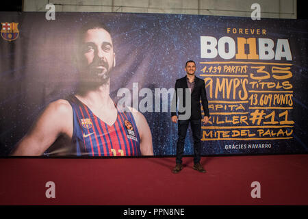 25 settembre 2018, Barcellona, Spagna; Juan Carlos Navarro omaggio; Foto Stock