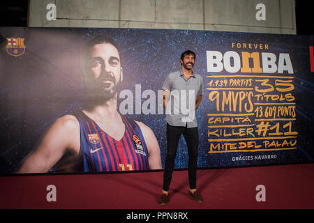 25 settembre 2018, Barcellona, Spagna; Juan Carlos Navarro omaggio; Foto Stock