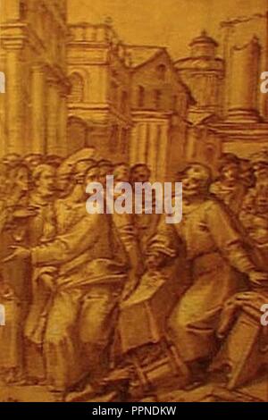 Bonifacio Veronese - Jesús expulsando del templo a los mercadores. Foto Stock