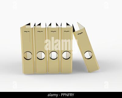 Gruppo di anello d'oro leganti 3D rendering isolato su uno sfondo bianco Foto Stock