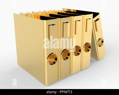 Gruppo di anello d'oro leganti 3D rendering isolato su uno sfondo bianco Foto Stock