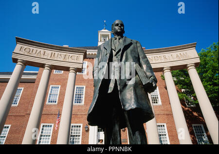 Thurgood Marshall statua commemorativa per il primo afro-americano di Corte Suprema di Giustizia, Annapolis, MD Foto Stock
