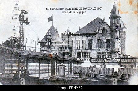 Bordeaux Exposition-Maritime 1907 pavillon belge 6. Foto Stock