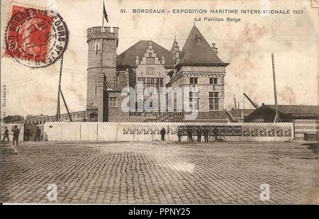 Bordeaux Exposition-Maritime 1907 pavillon belge 9. Foto Stock